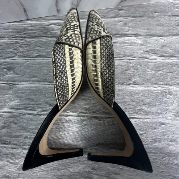 Sam Edelman Odelia Snake Print Leather Mule Pumps - Picture 7 of 12